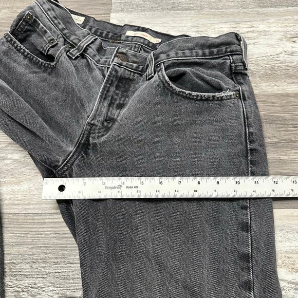 Levis Premium Faded Black Womens 28 Middy Straight Mid Rise Denim Jeans‎ Red Tab - Picture 12 of 14